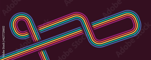 Abstract Vintage 70s Style Background. Retro Design With Stripes Vector Illustration.