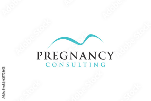 Pregnancy logo design mom pregnant belly icon symbol
