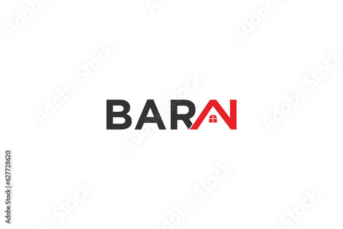 Real estate property logo design Barn text linked initial A with roof house icon symbol