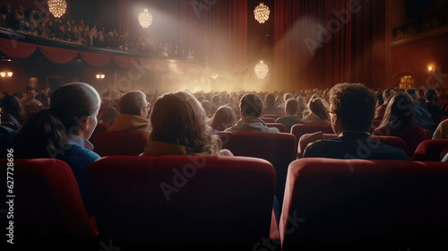 Audience watching a movie in the cinema