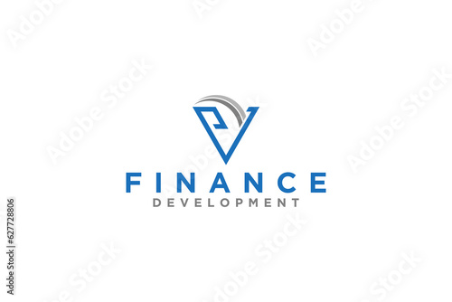 P V initial logo design business financial consulting icon symbol