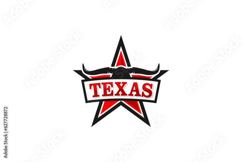 Head bull cow horn bbq logo design stars shape element