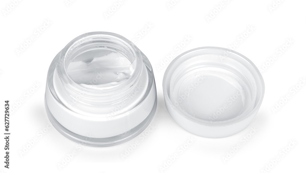 Tube of cream, white cream on a white background.