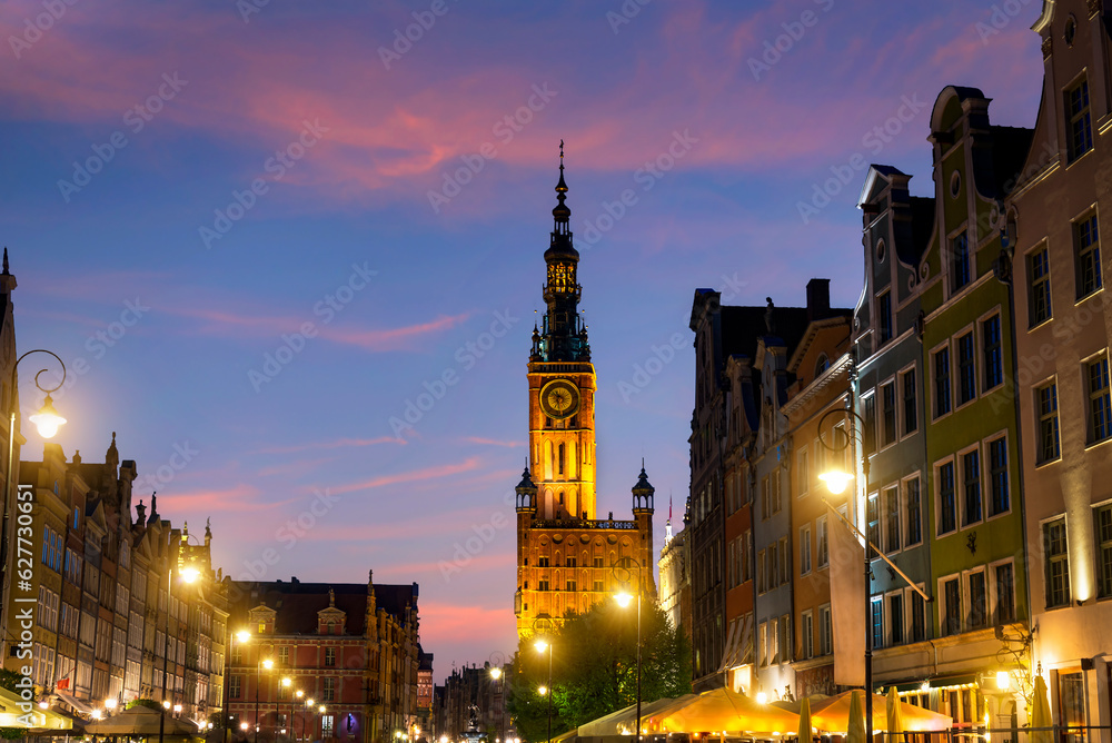 Fototapeta premium Illuminated Main Town Hall