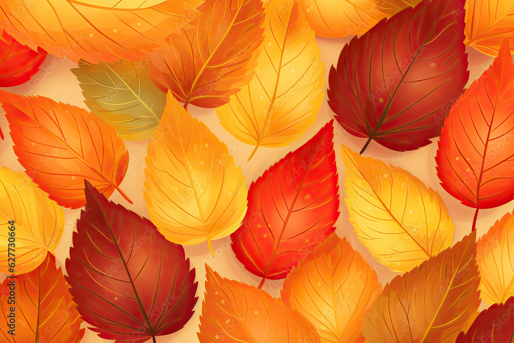 pattern autumn Leaf fall seamless background.
