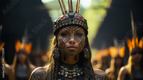 yanomami indigenous tribe in amazon rainforest, culture and traditions. photo