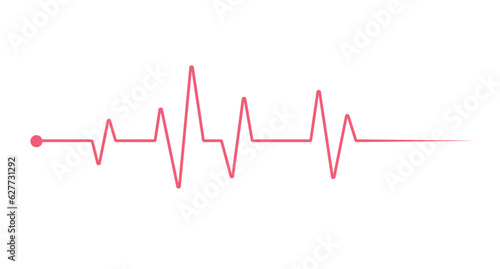 Fotografia Red heartbeat line icon on white background
