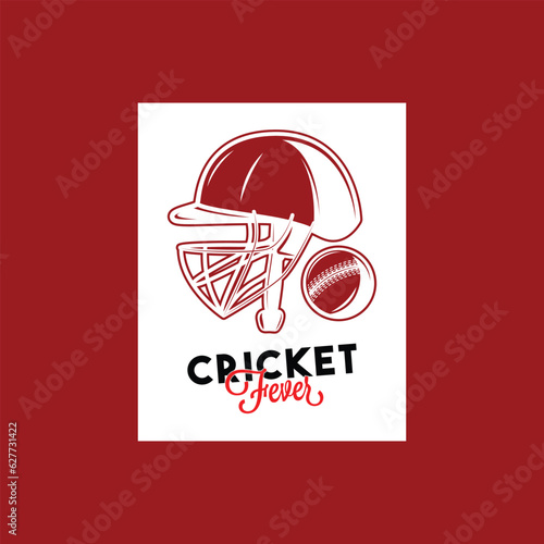 Retro cricket logo featuring a helmet