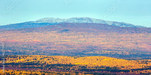 mountain range of big iremel taken from the ridge of alabia on a sunny autumn day. photo