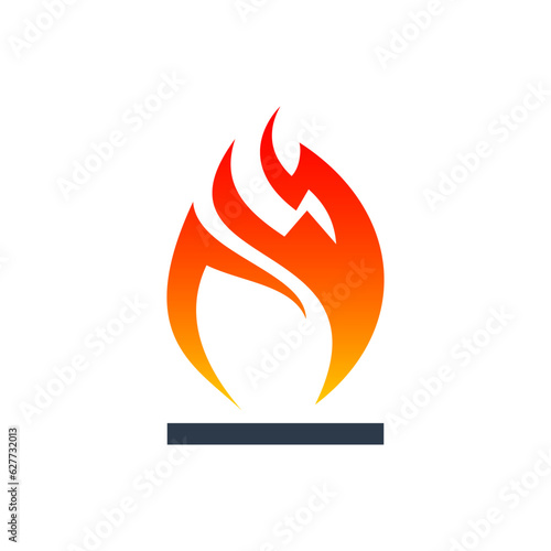 Flame company logo template, fire logo gradient