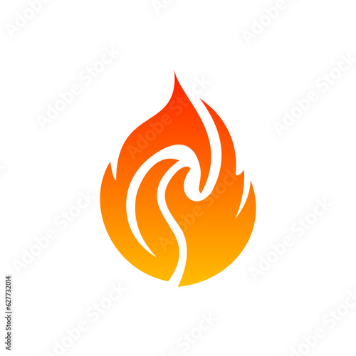 Flame company logo template, fire logo gradient