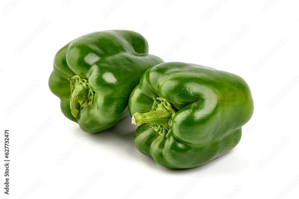 Green Bell pepper, isolated on white background. Green Bell pepper, isolated on white background.