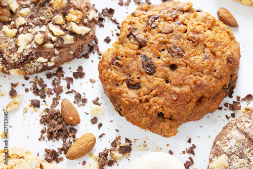 homemade cookies on white background