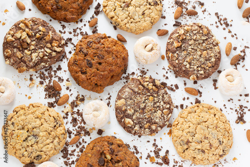 homemade cookies on white background
