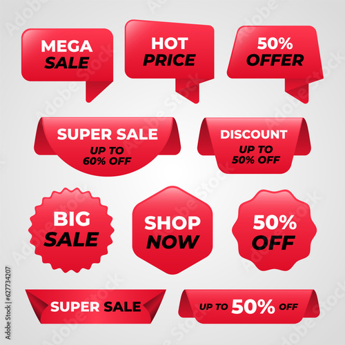 Free vector colorful sales label collection