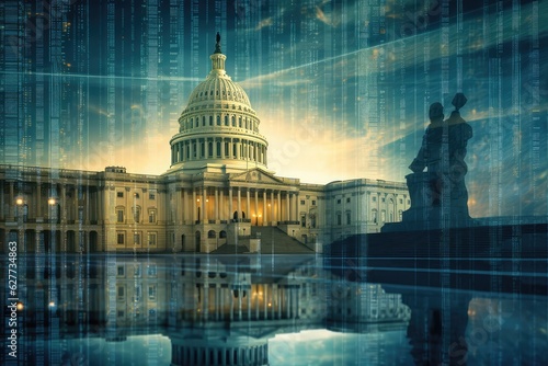 Washington Capitol's Matrix. Photo generative AI