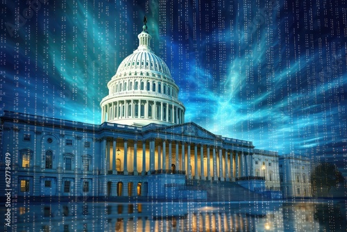 Washington Capitol's Matrix. Photo generative AI