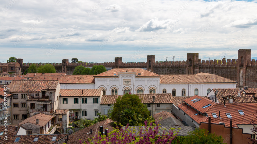 the town hall building of Cittadella Seen from the walls, symbol of the city