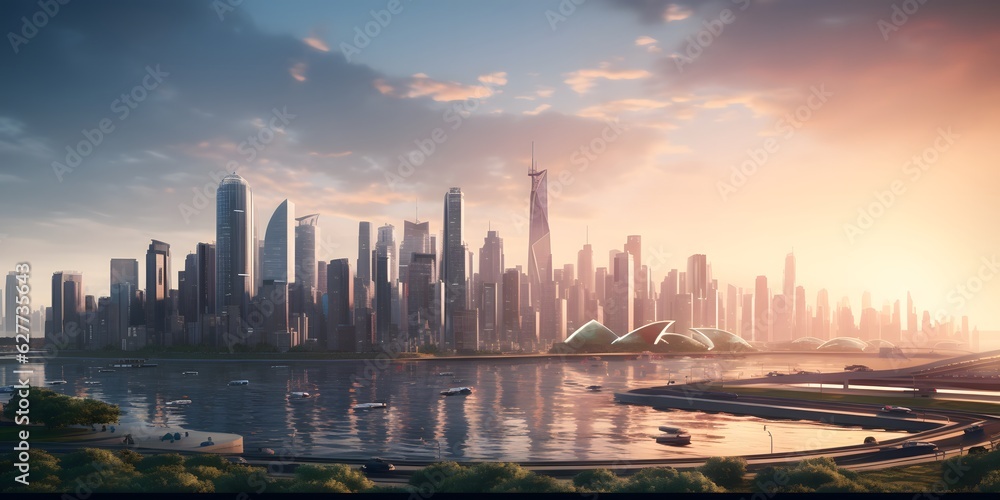 Naklejka premium city skyline