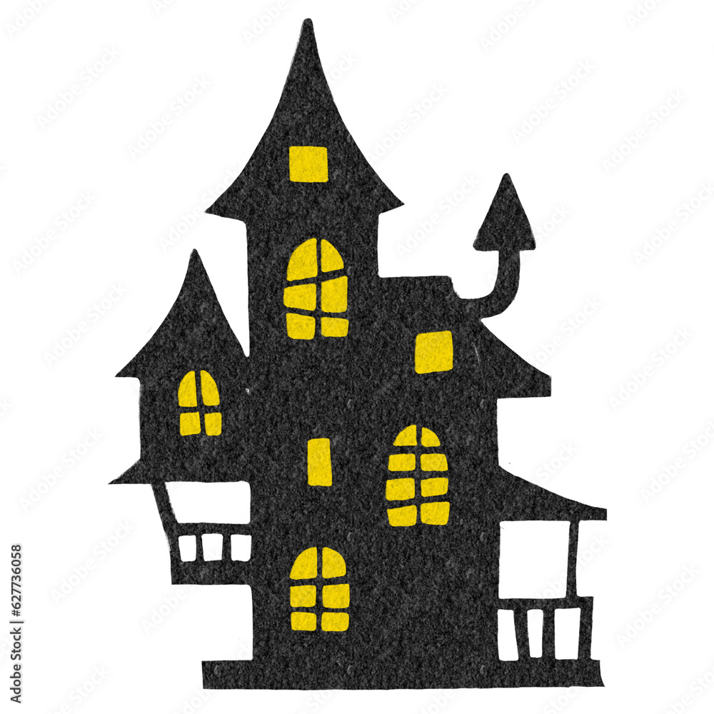 Halloween's Element Witch Castle Decoration Illustration Halloween's Element Witch Castle Decoration Illustration
