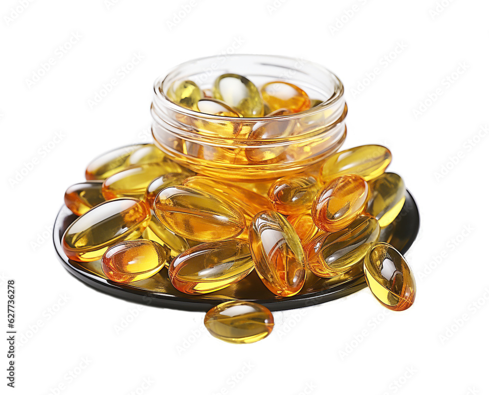 AI generated image of cod liver oil isolated on PNG background. Stock ...