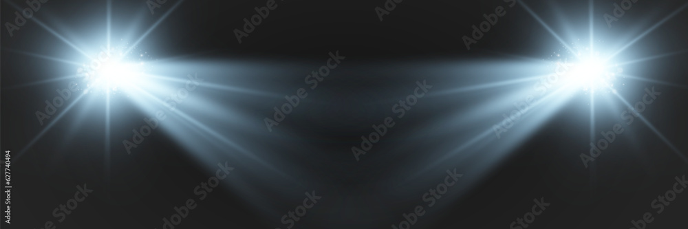 Obraz premium Realistic spotlights for lighting.Equipment for illumination. 