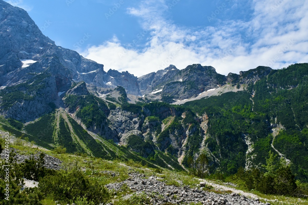 Mountains above Jezersko in Gorenjska, Slovenia