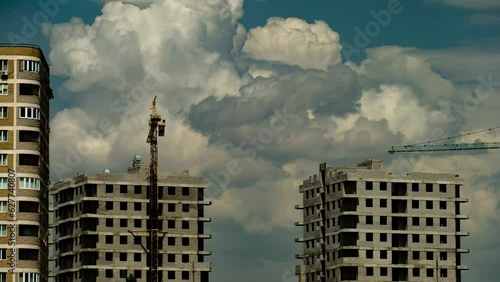 Fantastic colorful dramatic sky with clouds.Perfect for cinema, background.Timelapse.