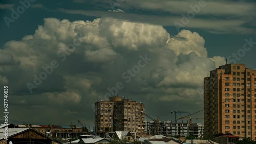 Fantastic colorful dramatic sky with clouds.Perfect for cinema, background.Timelapse.