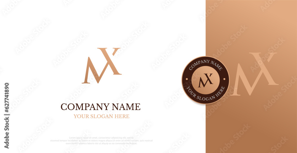 Initial MX Logo Design Vector