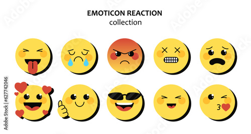 Canvas Print Set of emotions for reactions