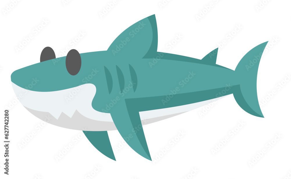 Cute Sticker Shark Illustration 