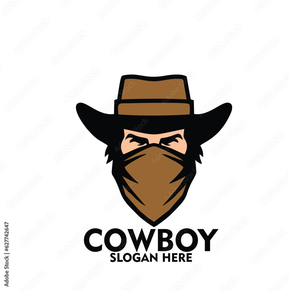 Design logo icon character mascot cowboy