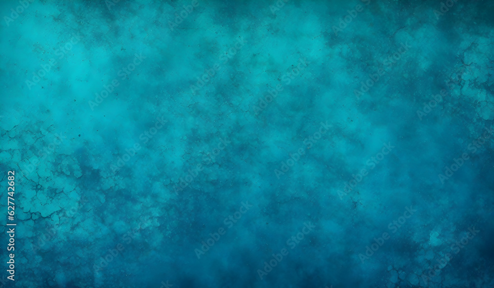 Blue Green Grunge Background. Dark Abstract Rough Background. Concrete Wall Texture