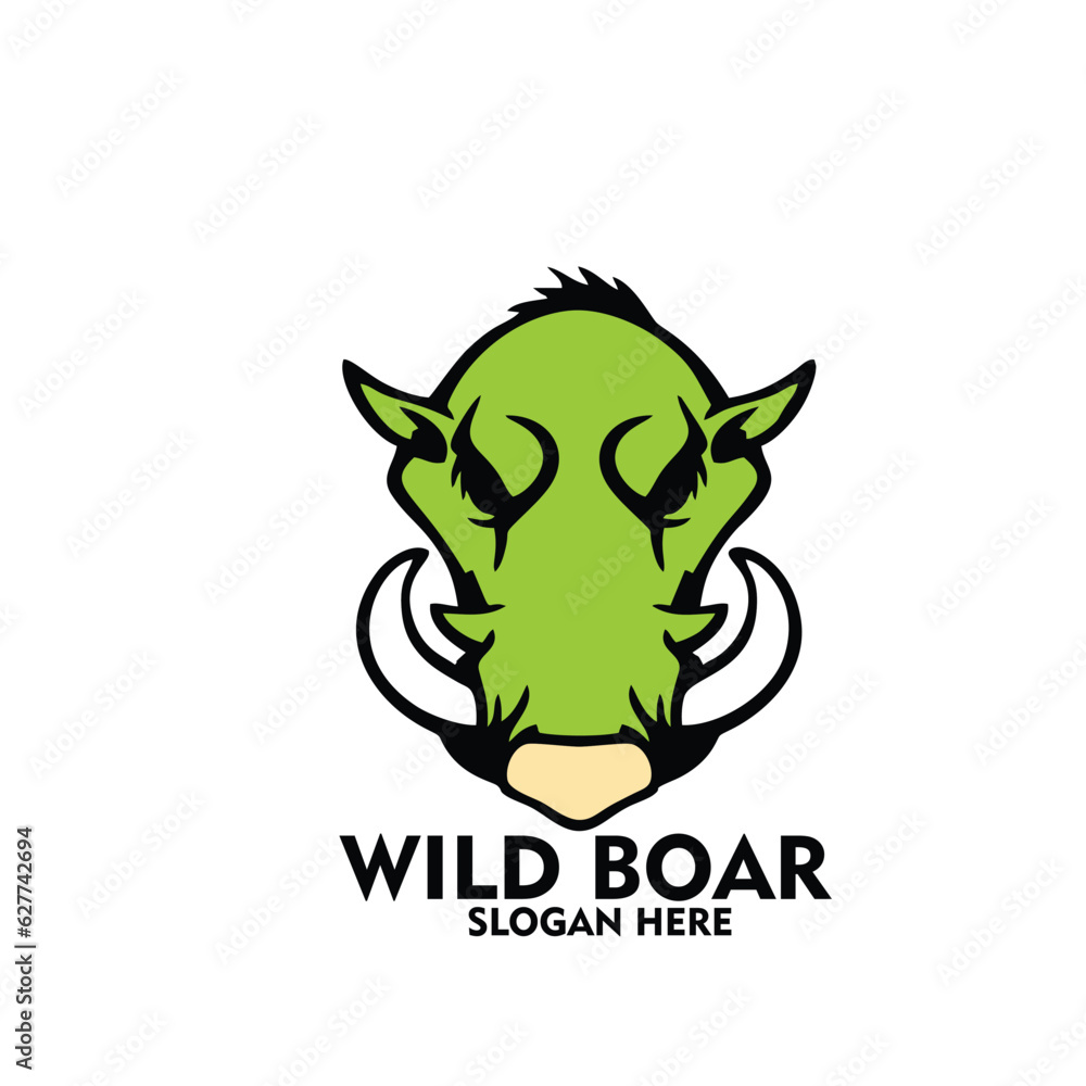Design logo icon character mascot wild boar Design logo icon character mascot wild boar