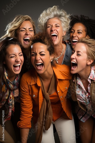 Diverse group of female fri...