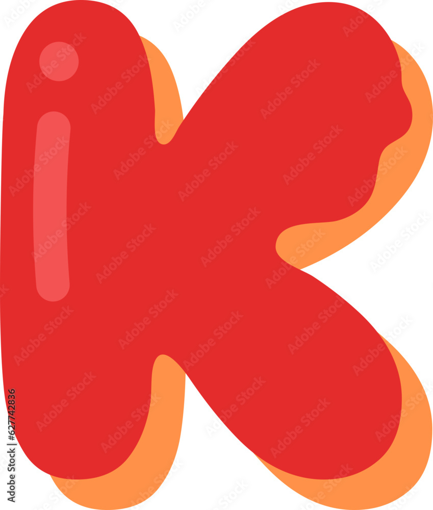 Cute Cake and Donut Alphabet K Illustration Cute Cake and Donut Alphabet K Illustration