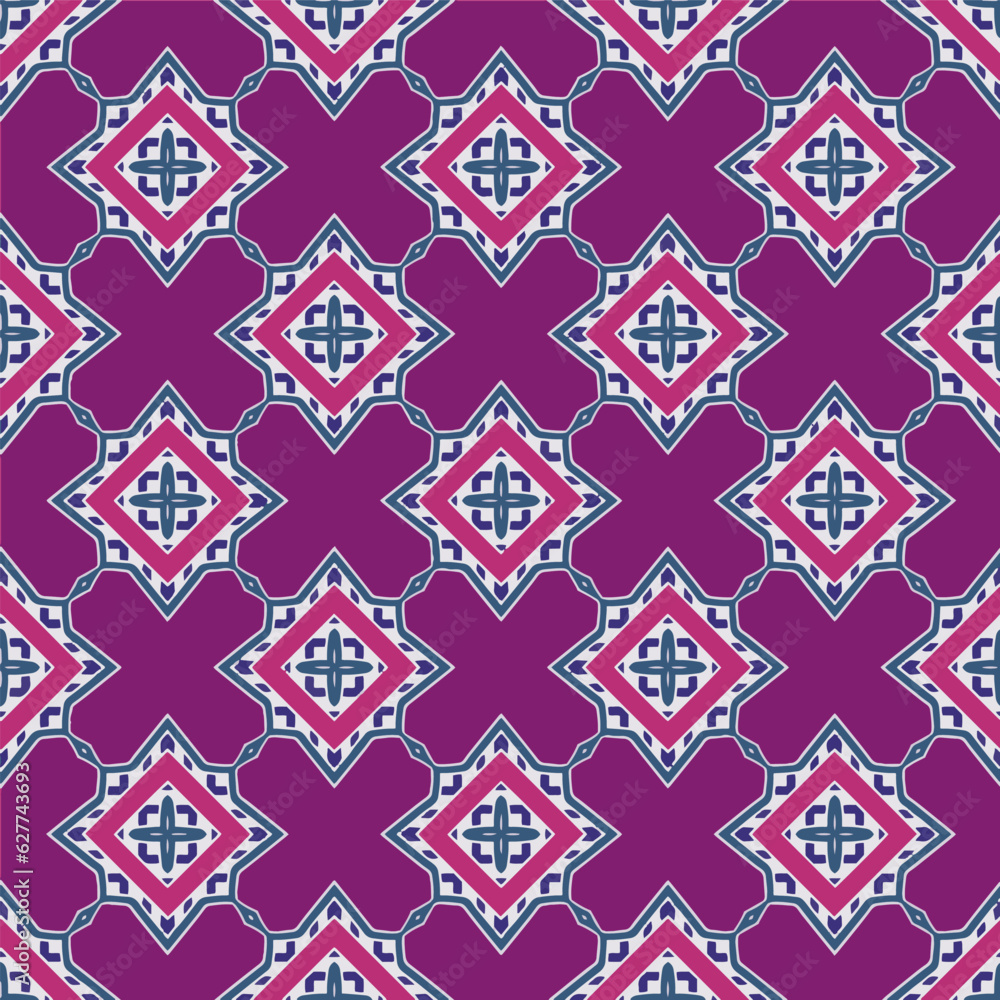 Geometric ornament in ethnic style.Seamless pattern with abstract  shapes.Repeat design for fashion, textile design,  on wall paper, wrapping paper, fabrics and home decor.