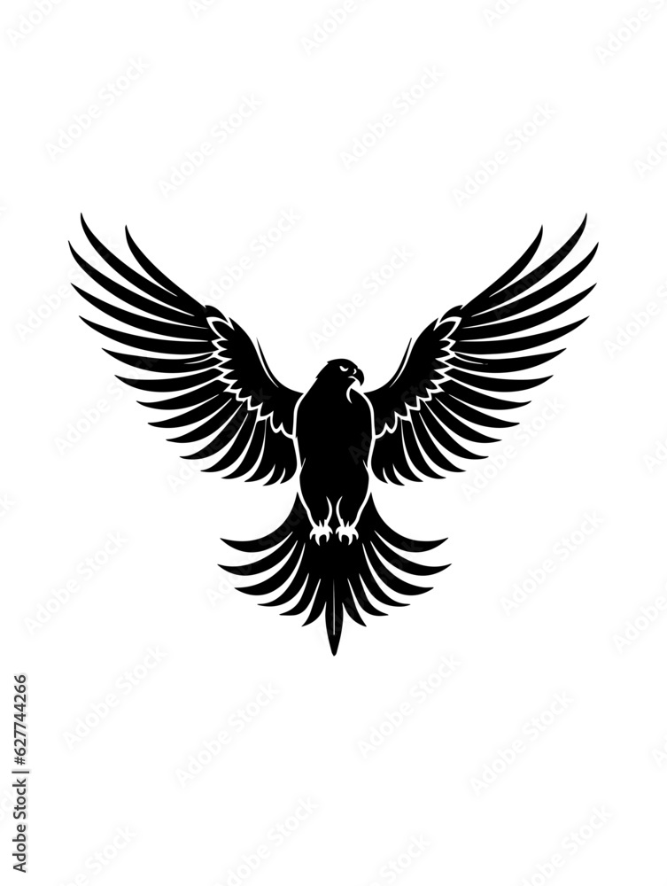 Obraz premium Eagle outline vector art illustration