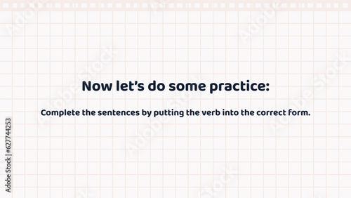 Basic English Grammar. Past continuous tense. Banner for educational videos and online lessons. Practical exercises and examples for teaching and learning. Cartoon flat vector illustration