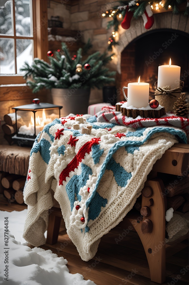 Knitted. Festive crochet. Xmas winter geometric texture. Holiday fair isle traditional ornament. Christmas concept. Knitted. Festive crochet. Xmas winter geometric texture. Holiday fair isle traditional ornament. Christmas concept.