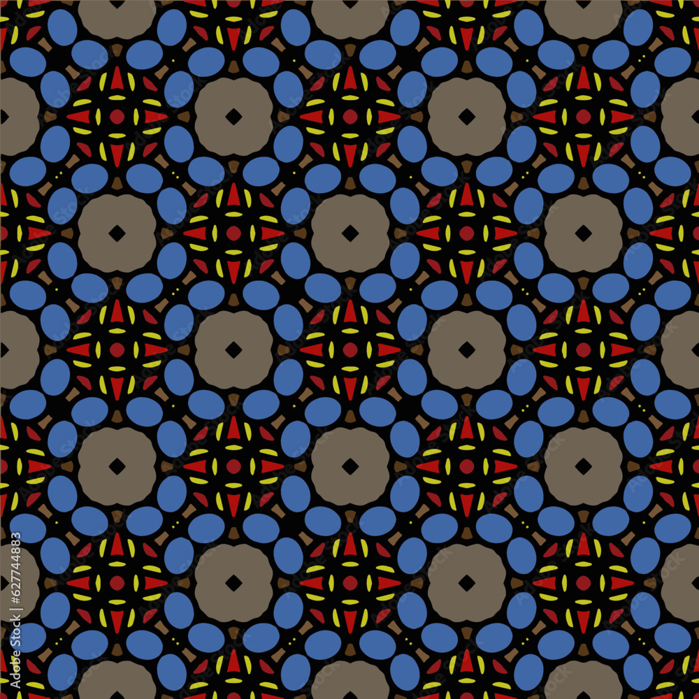 Geometric ornament in ethnic style.Seamless pattern with abstract  shapes, repeat tiles.Repeat design for fashion, textile design,  on wall paper, wrapping paper, fabrics and home decor.