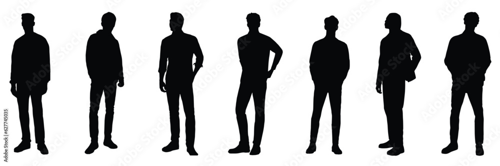 silhouettes of man standing people vector eps 10