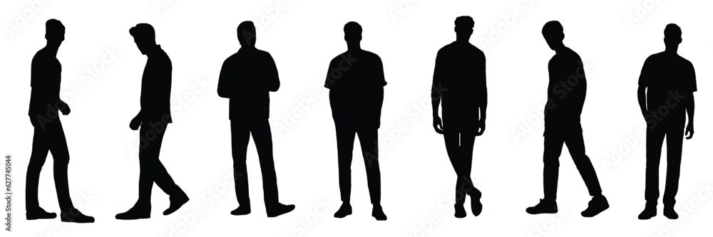 silhouettes of man standing people vector eps 10