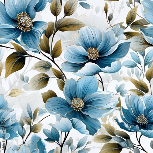 seamless floral background, generative Ai 