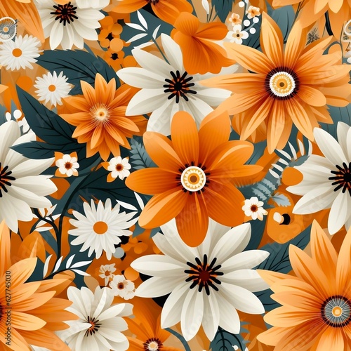 seamless floral background  generative Ai 