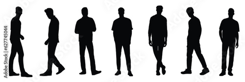 silhouettes of man standing people vector eps 10