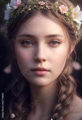 innocent medieval girl portrait 