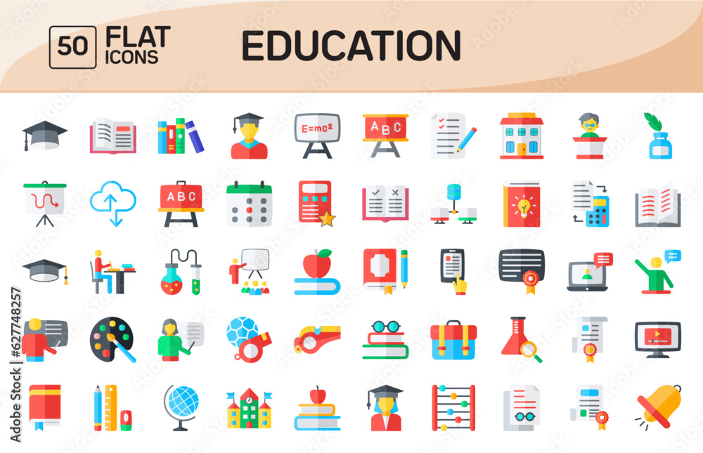 Education Flat Icons Pack Vol 2 Education Flat Icons Pack Vol 2