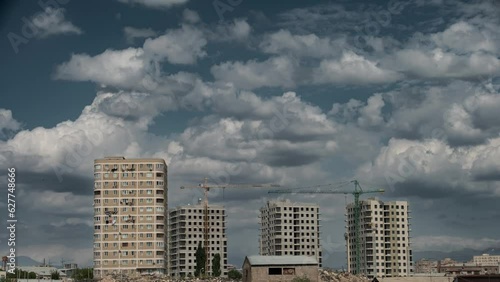 Fantastic colorful dramatic sky with clouds.Perfect for cinema, background.Timelapse.
